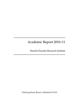 Academic Report 2010–11
