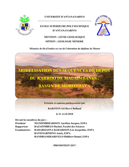 Modelisation Des Sequences De Depot Du Karroo De Malaimbandy, Bassin De Morondava »