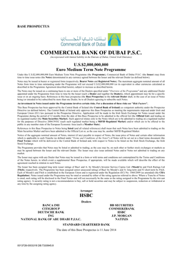 COMMERCIAL BANK of DUBAI P.S.C. (Incorporated with Limited Liability in the Emirate of Dubai, United Arab Emirates)