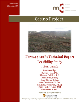 Feasibility Study Yukon, Canada Prepared By: Conrad Huss, P.E