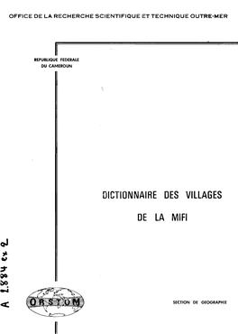 Dictionnaire Des Villages De La Mifi