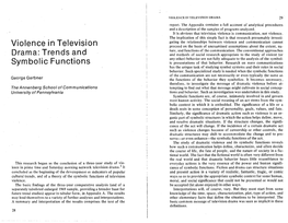 VIOLENCE in TELEVISION DRAMA 29 Report