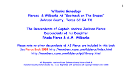 Descendents of Rhoda Pierce Wilbanks