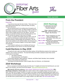 From the President Guild Elections in May 2019 2019 Workshops 2019