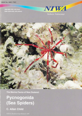 Memoir 109 the Marine Fauna of NZ Pycnogonida (Sea Spiders).Pdf