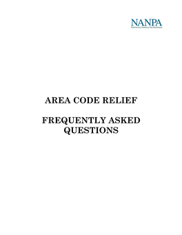 Faqs Area Code Relief