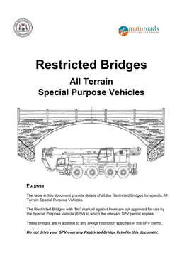 Restricted Bridges All Terrain Special Purpose Vehicles
