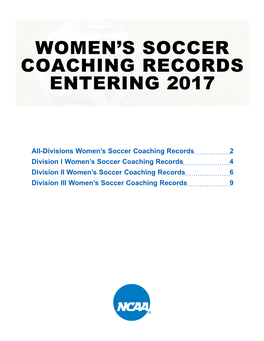 Women's Soccer Coaching Records Entering 2017