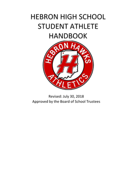 Hebron High School Student Athlete Handbook