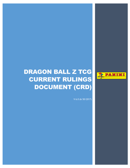 Dragon Ball Z Tcg Current Rulings Document (Crd)