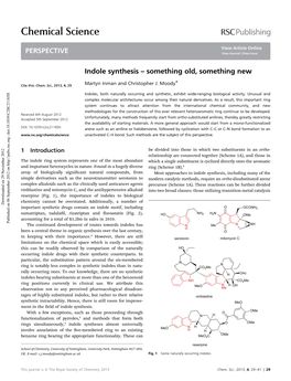 Indole Synthesis Something Old, Something New.Pdf