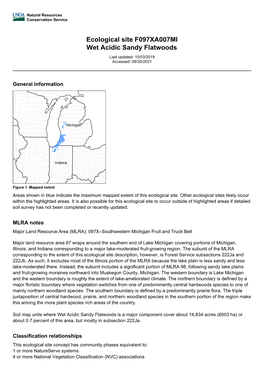 Ecological Site F097XA007MI Wet Acidic Sandy Flatwoods