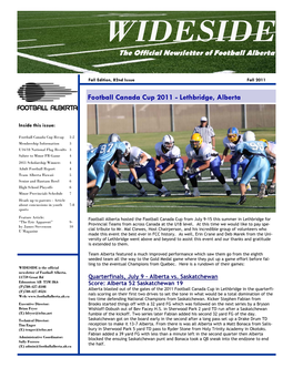 WIDESIDE the Official Newsletter of Football Alberta