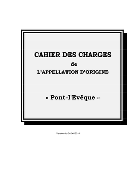 CAHIER DES CHARGES De