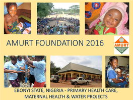 Amurt Foundation 2016