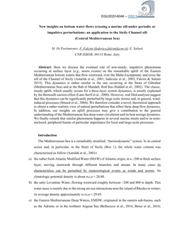 EGU2020-6046 – OS2.5 New Insights on Bottom Water Flows Crossing A