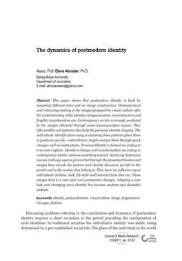 The Dynamics of Postmodern Identity