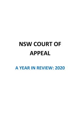 NSW Court of Appeal: a Year in Review – 2020
