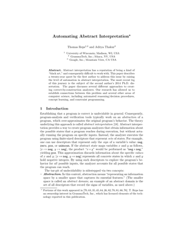 Automating Abstract Interpretation⋆