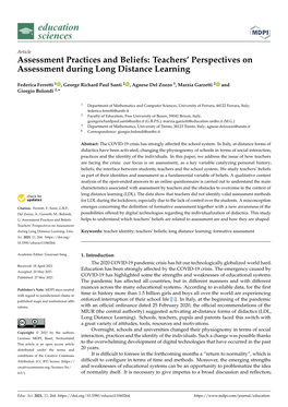 Assessment Practices and Beliefs: Teachers’ Perspectives on Assessment During Long Distance Learning