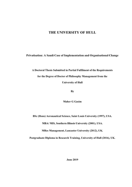 Privatisation: a Saudi Case of Implementation and Organisational Change