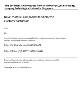 Novel Material Composites for Dielectric Elastomer Actuators