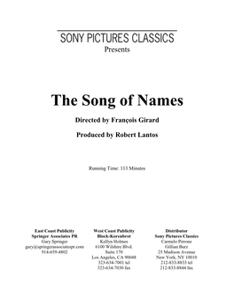 The Song of Names