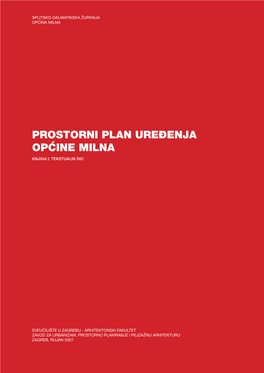 Prostorni Plan Uređenja Općine Milna Knjiga I: Tekstualni Dio