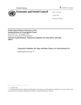 E-CONF-98-124 Toponymic Guidelines B Norway June 2007