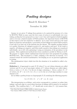 Pooling Designs