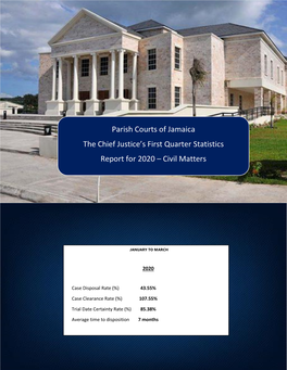 Parish Courts of Jamaica the Chief Justice's First Quarter Statistics Report for 2020 – Civil Matters