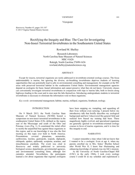 The Case for Investigating Non-Insect Terrestrial Invertebrates in the Southeastern United States