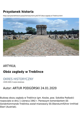 Przystanek Historia ARTYKUŁ Obóz Zagłady W Treblince OKRES