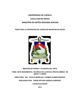Universidad De Cuenca Facultad De Artes Maestría