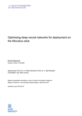 The Movidius Stick Optimizing Deep Neural Networks for Deployment On
