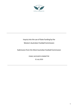 Inquiry Into the Use of State Funding by the Western Australian Football Commission