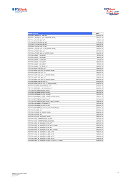 Auto Pricelist 2019 9 6 MG and Toyota