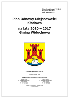 Plan Odnowy Miejscowości Kłodowo Na Lata 2010