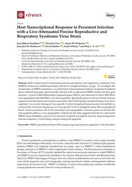 Host Transcriptional Response to Persistent Infection with a Live-Attenuated Porcine Reproductive and Respiratory Syndrome Virus Strain