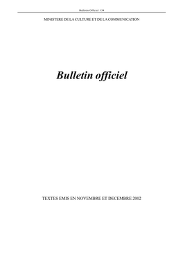 Bulletin Officiel 134
