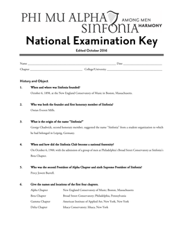 National Exam Key (Spring 2016)