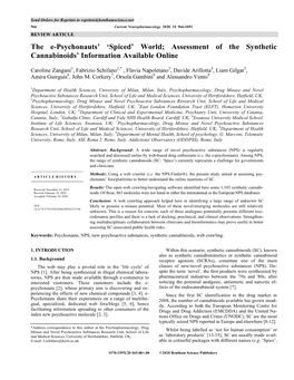 PDF.Pdf [5] Schifano, F.; Napoletano, F.; Chiappini, S.; Guirguis, A.; Corkery, [17] Tai, S.; Fantegrossi, W.E