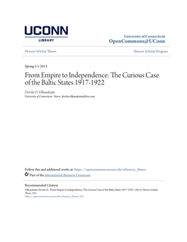 From Empire to Independence: the Curious Case of the Baltic States