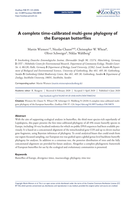 A Complete Time-Calibrated Multi-Gene Phylogeny of the European Butterflies