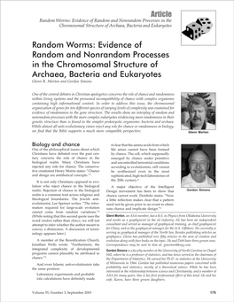 Evidence of Random and Nonrandom Processes in the Chromosomal Structure of Archaea, Bacteria and Eukaryotes