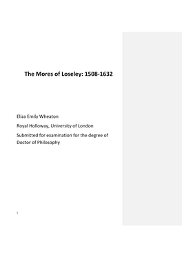The Mores of Loseley: 1508-1632