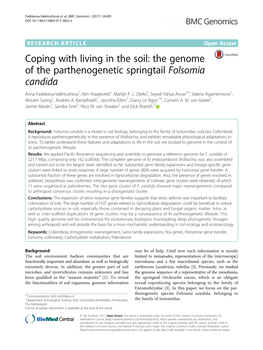 The Genome of the Parthenogenetic Springtail Folsomia Candida