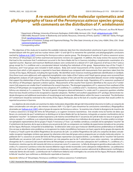 A Re-Examination of the Molecular Systematics and Phylogeography of Taxa of the Peromyscus Aztecus Species Group, with Comments on the Distribution of P