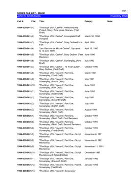 John N. Smith Fonds Inventory #096