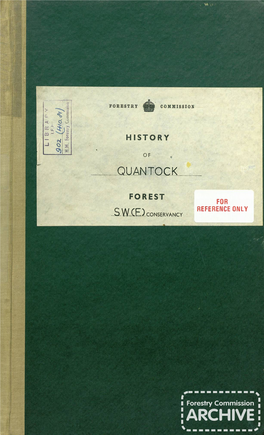 History of Quantock Forest 1922-1951. South West (England)